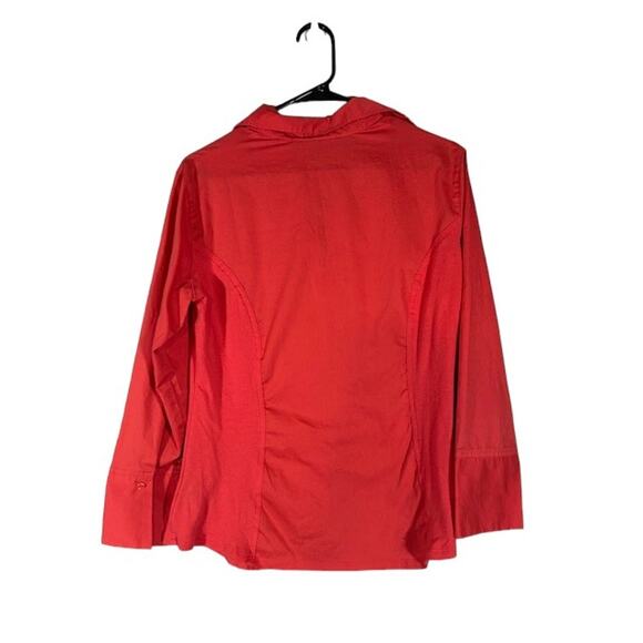 Zac & Rachel Pink Collared V-Neck Layered Button Down Shirt Women Sz L - Picture 2 of 8